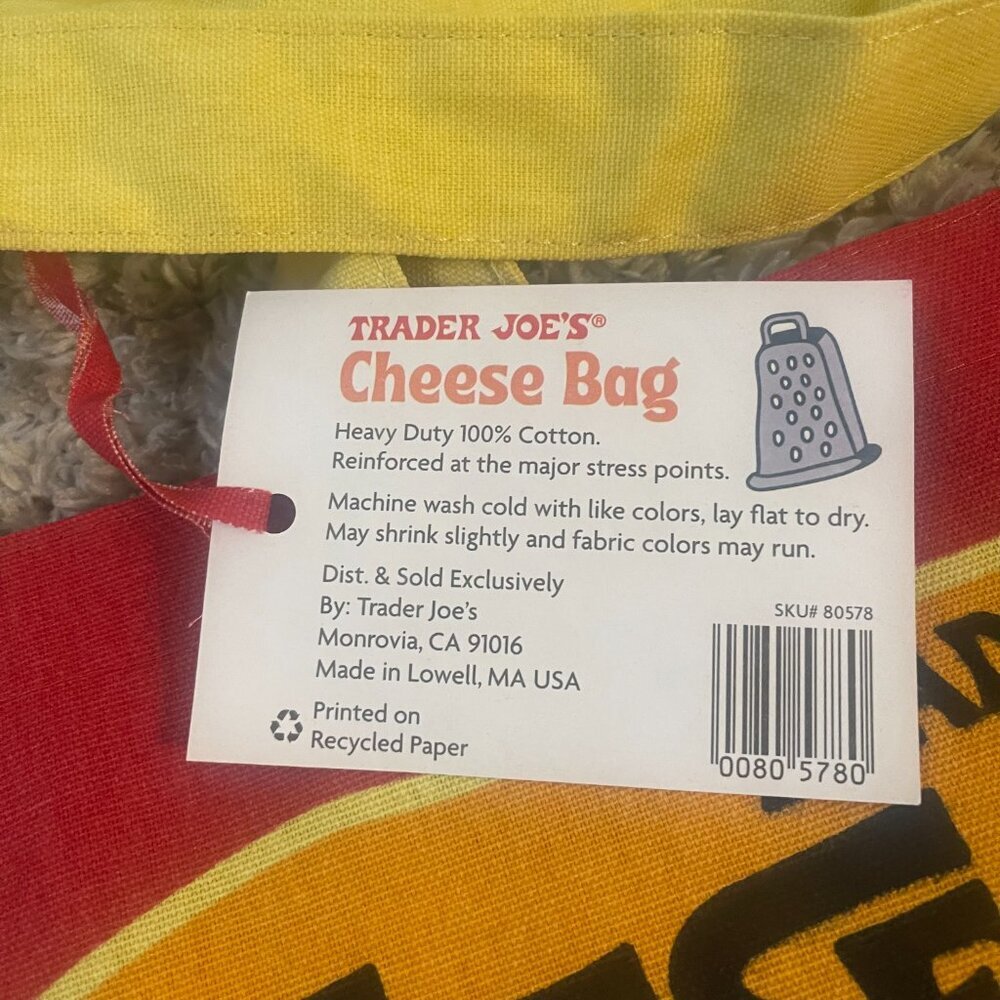 Trader Joe’s Cheese Adventures Canvas Tote NWT - Picture 3 of 5